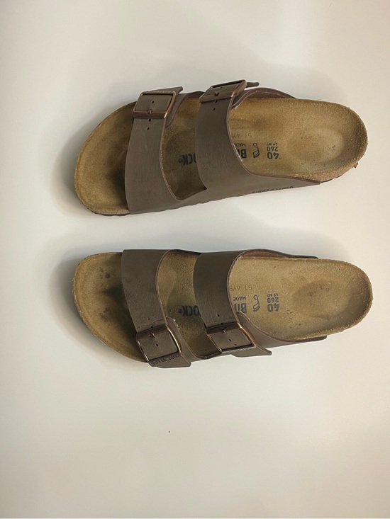Birkenstock Men\'s Double Strap Sandals in Brown with Copper Buckles, NO BOX. main image 4
